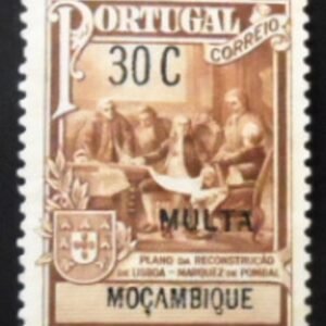 Selo postal de Moçambique de 1925 Planning the Rebuilding of Lisbon after Earthquake 30 M