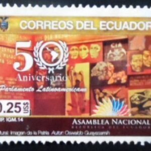 Selo postal do Equador de 2014 Image of Motherland (left) U