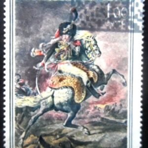 Selo postal da França de 1962 Theodore Gericault by Officer of chasseurs U