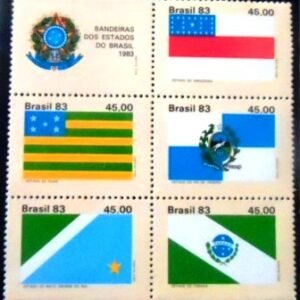 Se-tenant do Brasil de1983 Bandeiras III M set