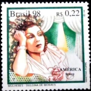 Selo postal do Brasil de 1998 Dulcina de Moraes M