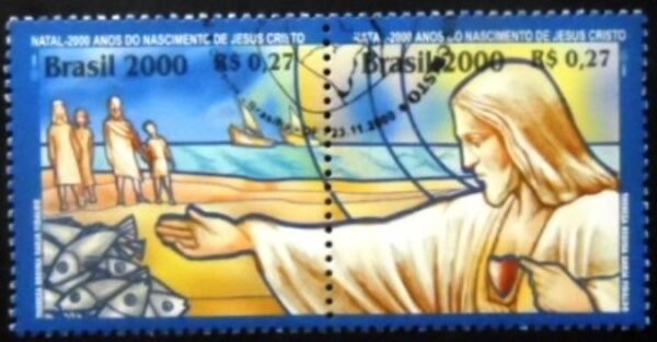 Se-tenant do Brasil de 2000 Jesus e Pescadores MCC SET