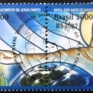 Se-tenant do Brasil de 2000 Montanha e Cristo Redentor MCC SET