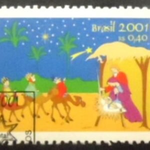 Selo postal do Brasil de 2001 Presépio MCC