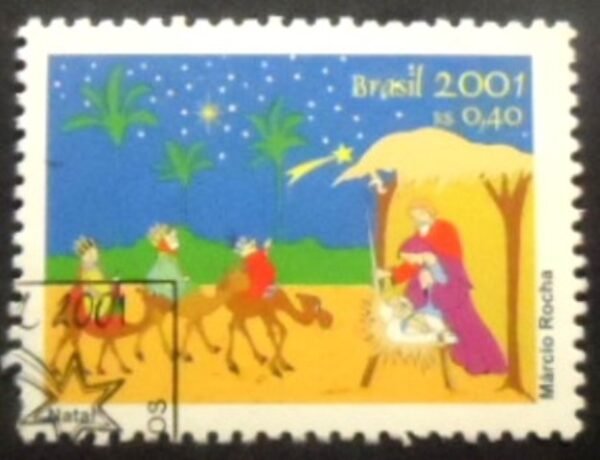 Selo postal do Brasil de 2001 Presépio MCC