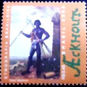 Selo postal do Brasil de 2002 Negro M