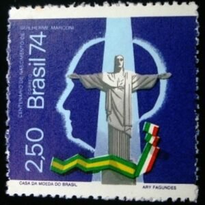 Selo postal do Brasil de 1974 Guilherme Marconi M