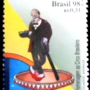 Selo postal do Brasil de 1998 Palhaço em Pé M