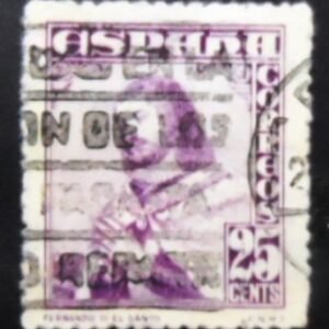 Selo postal da Espanha de 1948 Anniversary of Capture of Seville 25 U