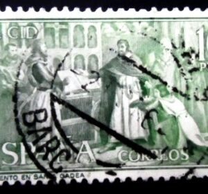 Selo postal da Espanha de 1962 Oath-taking Ceremony of Santa Gadea U