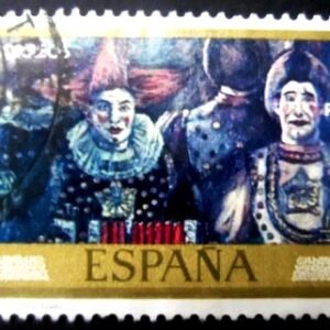 Selo postal da Espanha de 1972 Clowns U