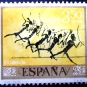 Selo postal da Espanha de 1967 Hunting Scene U