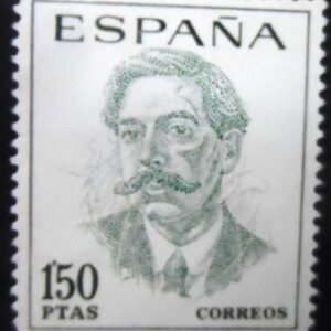 Michel ES 1725 Nº do selo ES 1501 Yvert et Tellier ES 1490 Stanley Gibbons ES 1889 Nº AFA ES 1835 Edifil ES 1831 Temas: Compositores | Homens | Música | Músicos | Pessoas Famosas Data de emissão: 1967-11-15 Dimensões: 29 x 34 mm Cores: Verde Impressores: Fábrica Nacional de Moneda y Timbre-Real Casa de la Moneda (RCM-FNMT) Formato: Selo Emissão: Comemorativo Denteado: Denteado13¼ Impressão: Fotogravura Valor facial: 1,50 Pta - Peseta espa