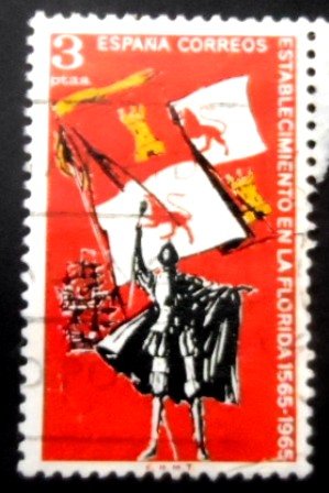 Selo postal da Espanha de 1965 Florida Settlement U