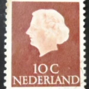 Selo postal da Holanda de 1953 Queen Juliana 10 U