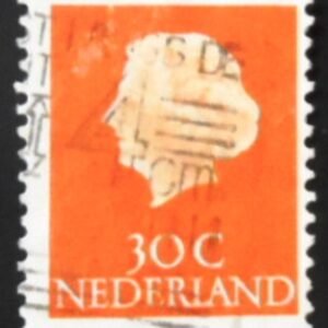 Selo postal da Holanda de 1954 Queen Juliana 30 U