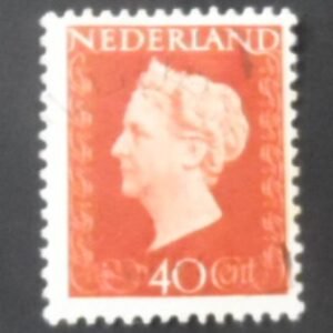 Selo postal da Holanda de 1947 Queen Wilhelmina 40 U
