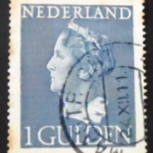 Selo postal da Holanda de 1949 Queen Wilhelmina 1 U