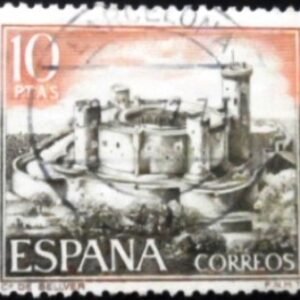 Selo postal da Espanha de 1970 Bellver Castle U