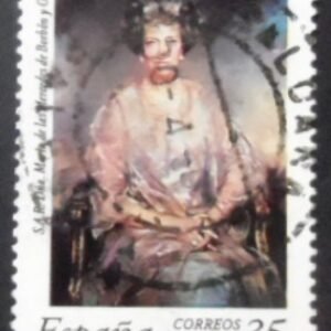 Selo postal da Espanha de 2000 María de las Mercedes de Borbón y Orleans U