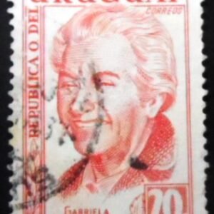 Selo postal do Uruguai de 1959 Gabriela Mistral U
