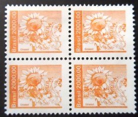 Selo postal do Brasil de 1985 Girassol M