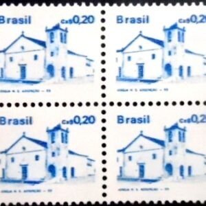 Quadra de selos postais do Brasil de 1986 Igreja N. S. Assunção M QD
