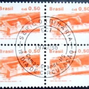 Quadra de selos postais do Brasil de 1986 Forte dos Reis Magos M1D QD