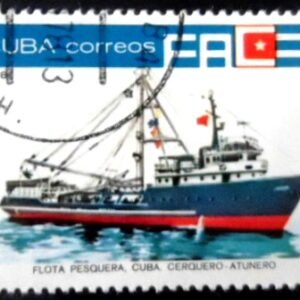 Selo postal de Cuba de 1978 Tuna fishing boat Pargo U