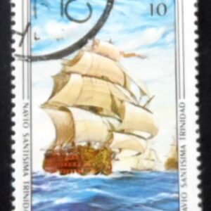 Selo postal de Cuba de 1980 Ship of the Line Santisima Trinidad U
