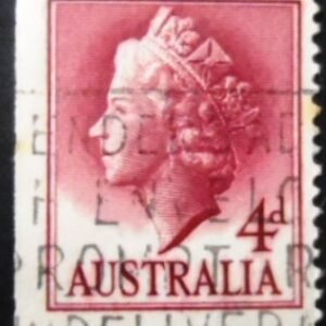 Selo postal da Austrália de 1957 Queen Elizabeth II 4 EI