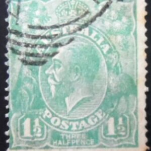 Selo postal da Austrália de 1923 King George V 1½ U