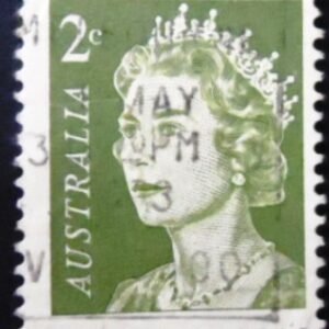 Selo postal da Austrália de 1966 Queen Elizabeth II 2c U