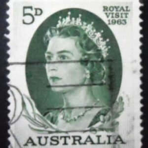 Selo postal da Austrália de 1963 Queen Elizabeth II 5 U