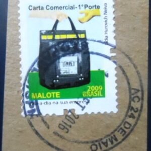 Fragmento com selo postal do Brasil de 2011 Malote BR U SP1