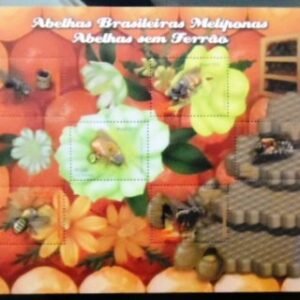 Bloco postal do Brasil de 2015 Abelhas Brasileiras Meliponas