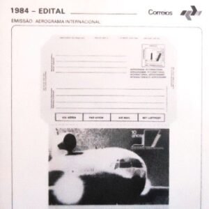 Edital de lançamento de 1984 Aerograma Internacional ns