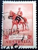 Selo postal da Austrália de 1935 King George V on "Anzac" U