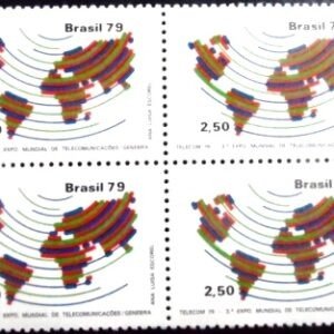 Quadra de selos postais do Brasil de 1979 TELECOM 79 M QD