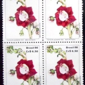 Quadra de selos postais do Brasil de 1986 Abricó M QD