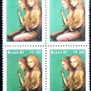 Quadra de selos postais do Brasil de 1981 Ação de Graças M QD