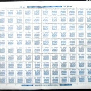 Folha completa de selos postais do Brasil de 1985 Tipo Cifra Cr$ 200 M FL