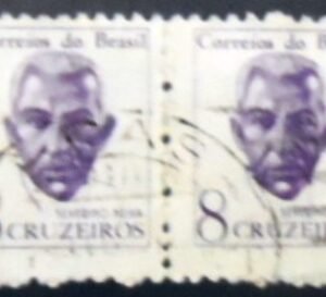 Par de selos postais do Brasil de 1963 Severino Neiva U PR