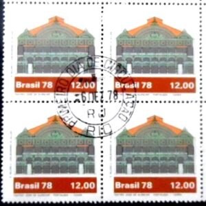 Quadra de selos postais do Brasil de 1978 Teatro José de Alencar M1D QD