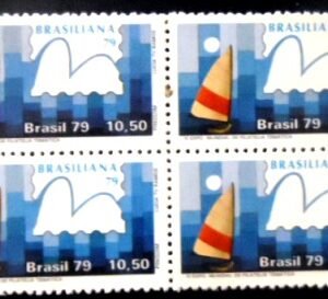 Quadra de selos postais do Brasil de 1979 Pinguim M QD