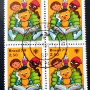 Quadra de selos postais do Brasil de 1979 João Bolinha M1D QD
