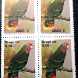 Quadra de selos postais do Brasil de 1980 Cara Roxa M QD