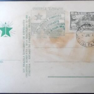 Cartão postal do Brasil de 1954 Kongreso de Esperanto CP ESP 2