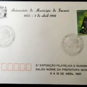 Envelope Comemorativo de 1980 Exposição Filatélica de Jacareí EC