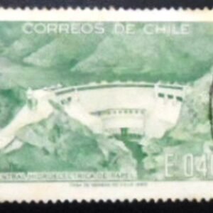 Selo postal do Chile de 1969 Rapel Hydroelectric Plant U